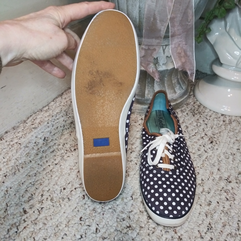 Keds Navy & White Polka Dot Champion Sneakers - Picture 10 of 11